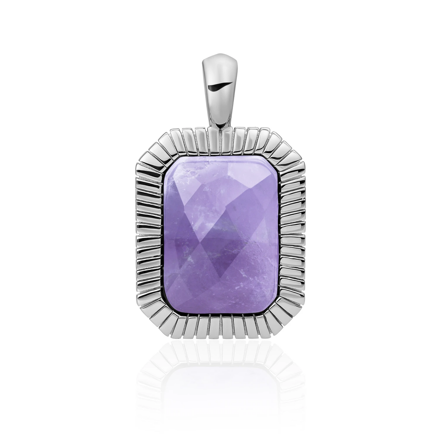 Pendant | Silver - Amethyst Baguette