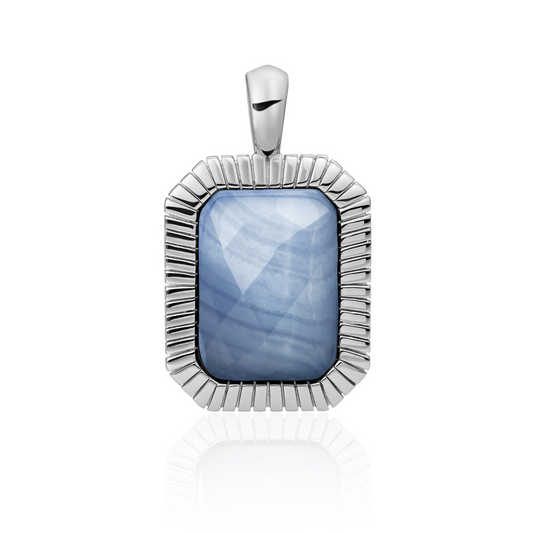Pendant | Silver - Blue Aventurine Baguette