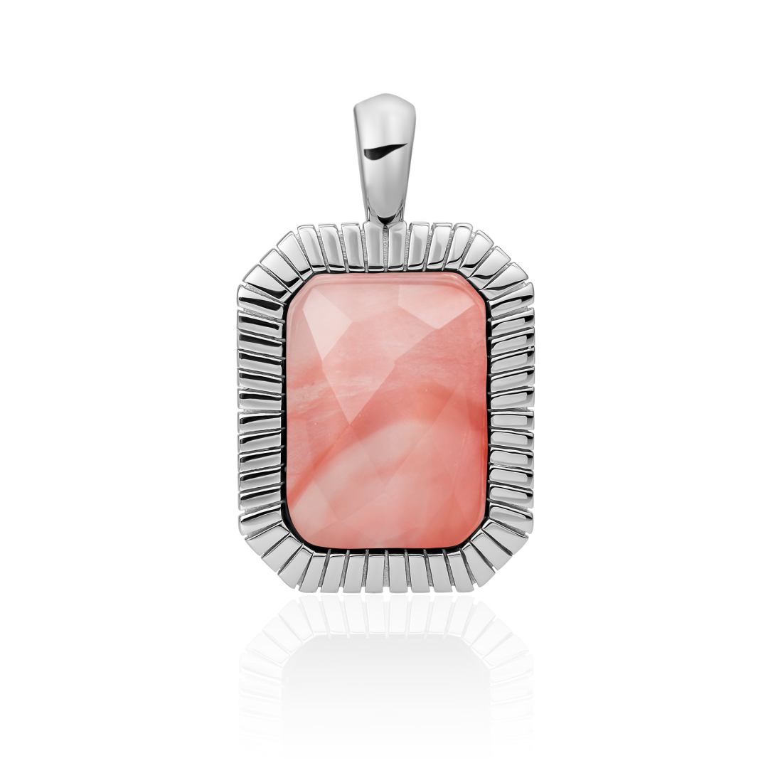 Pendant | Silver - Cherry Quartz Baguette
