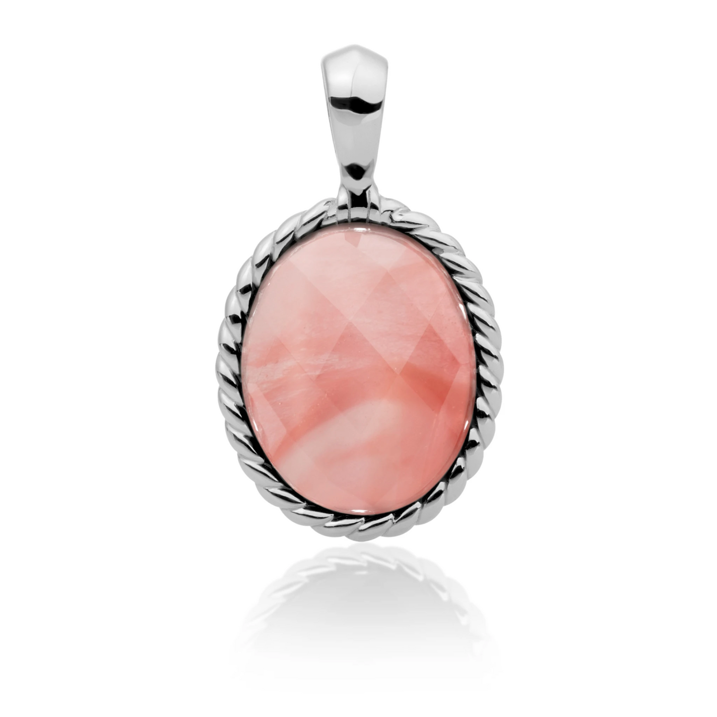 Pendant | Silver - Cherry Quartz Twist