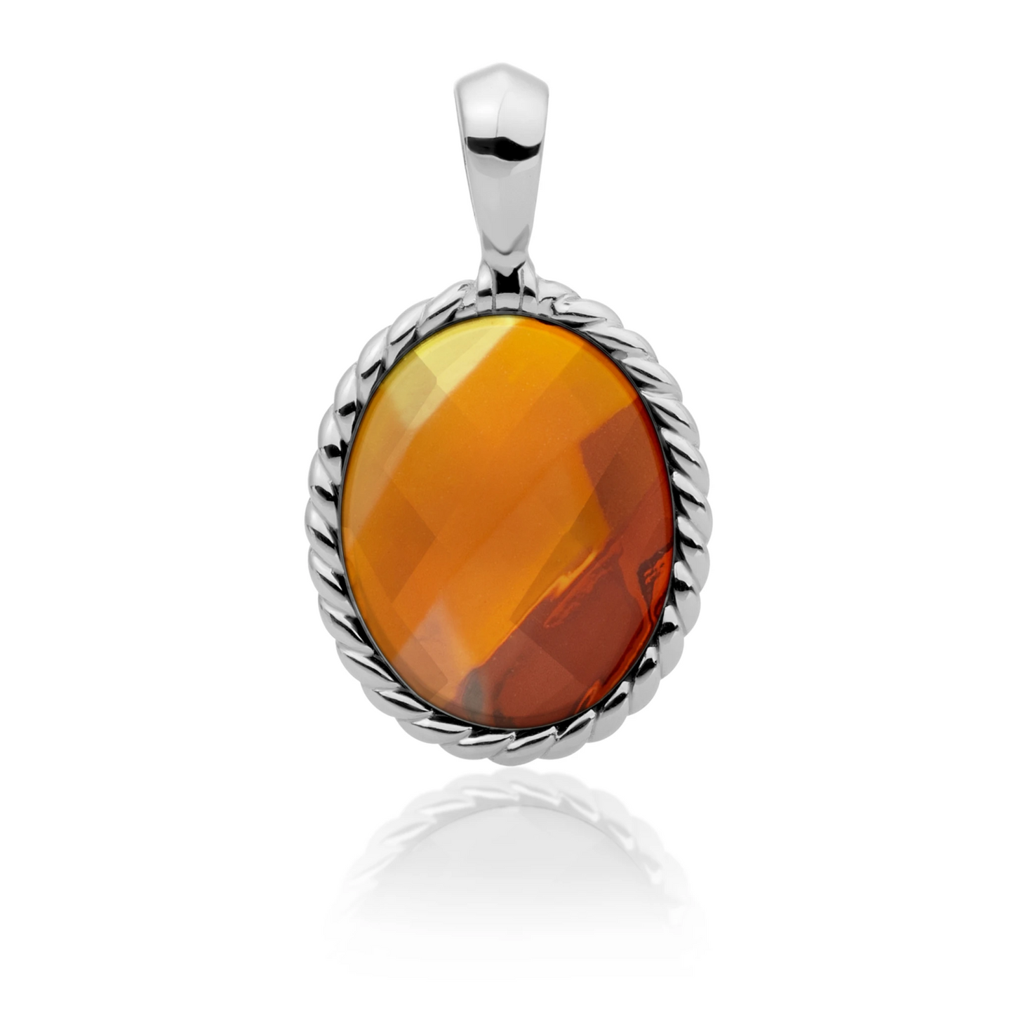 Pendant | Silver - Citrine Quartz Twist