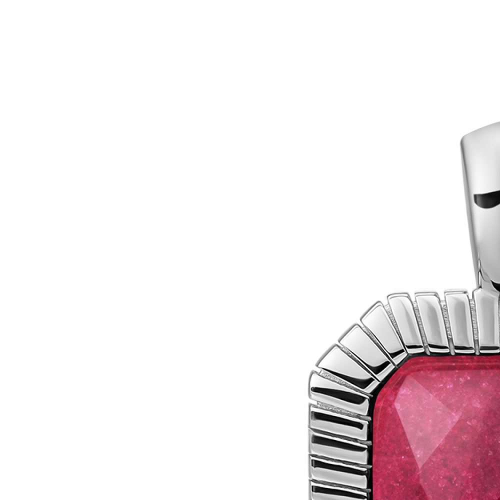 Pendant | Silver - Fuchsia Jade Baguette