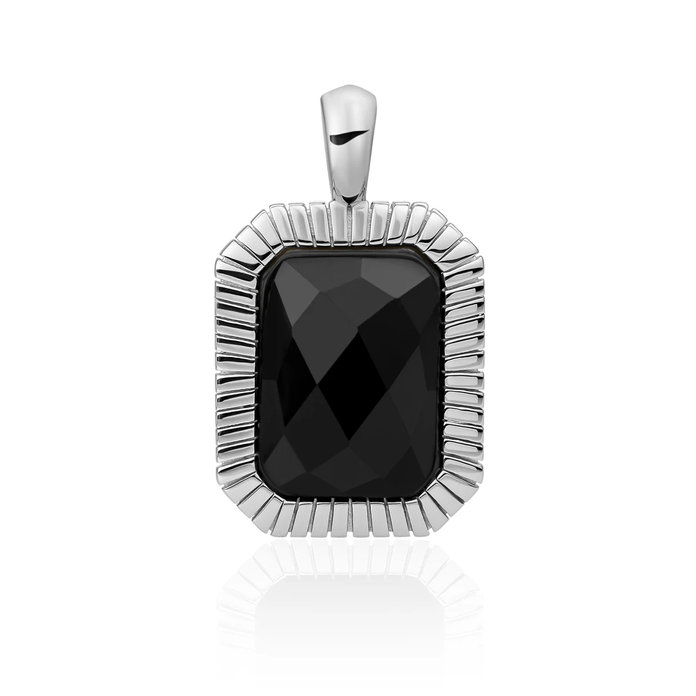 Pendant | Silver - Onyx Baguette