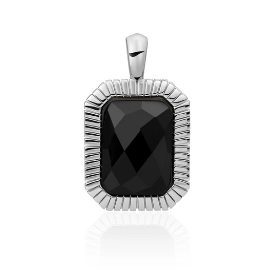 Pendant | Silver - Onyx Baguette