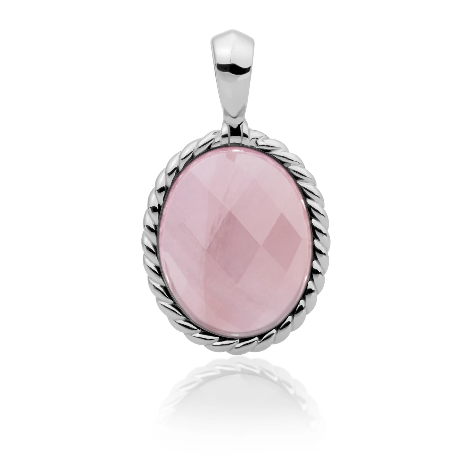 Pendant | Silver - Rose Quartz Twist
