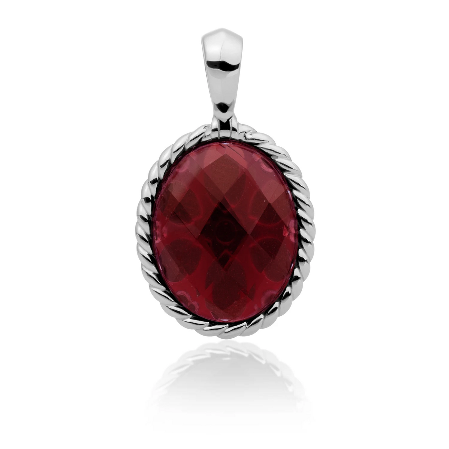 Pendant | Silver - Ruby Quartz Twist
