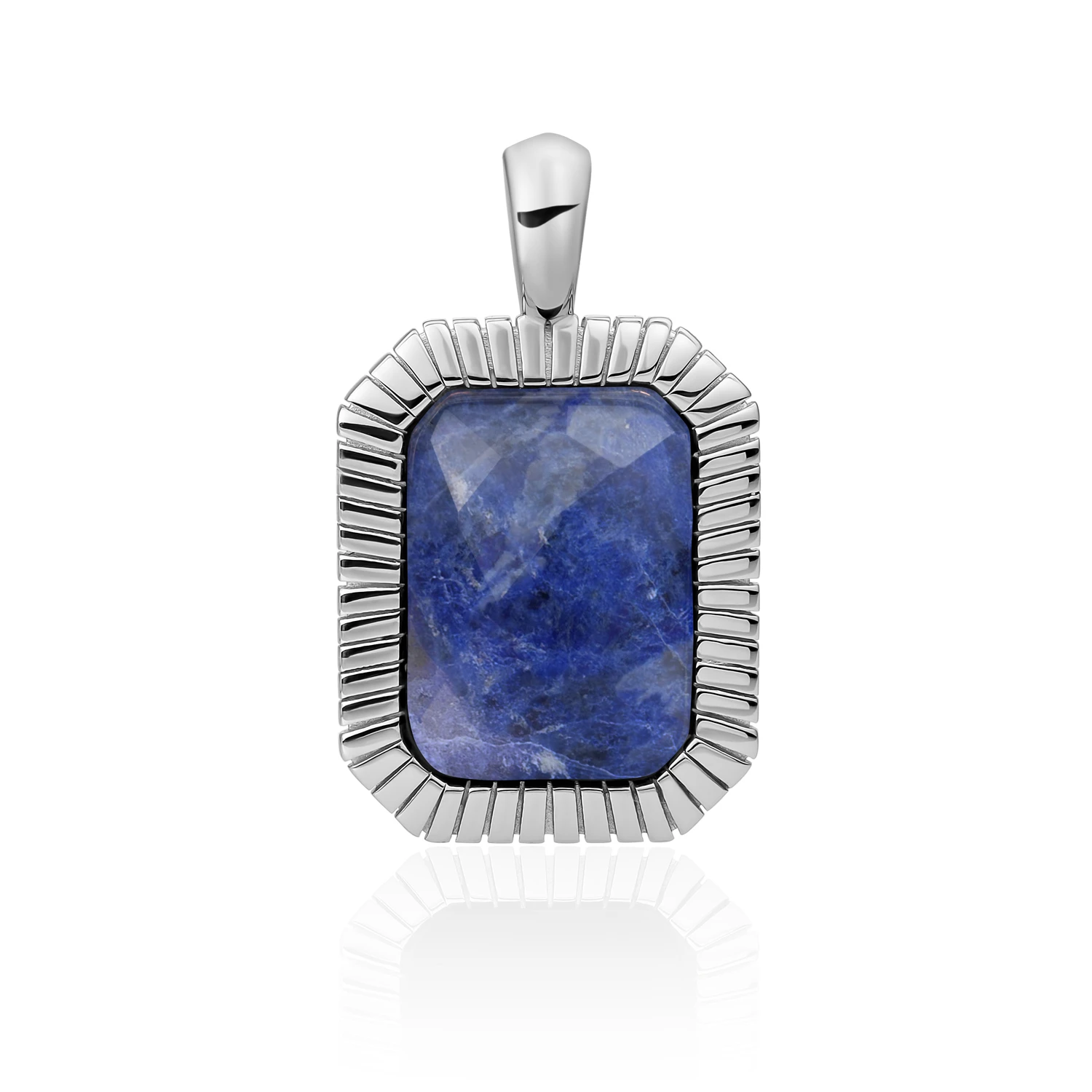Pendant | Silver - Sodalite Baguette