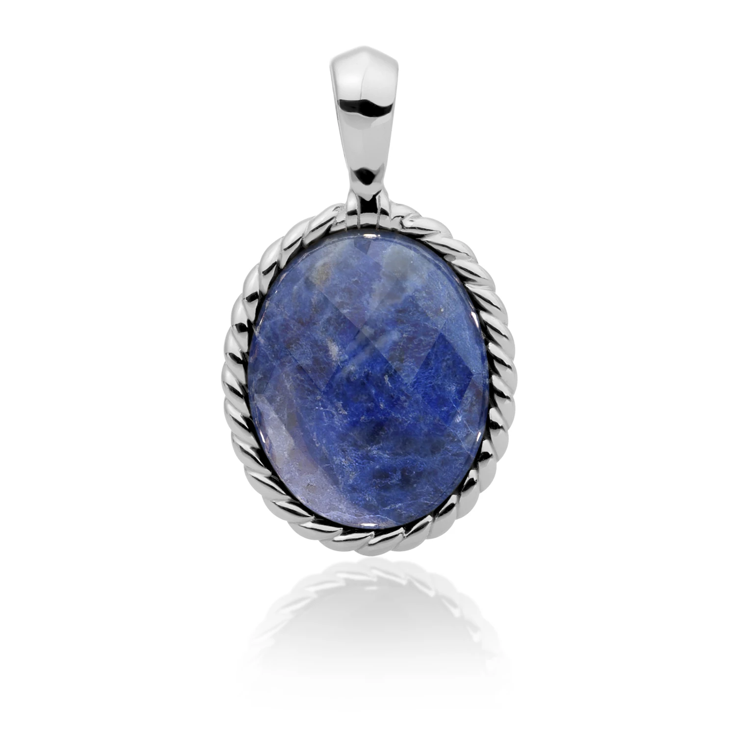 Pendant | Silver - Sodalite Twist