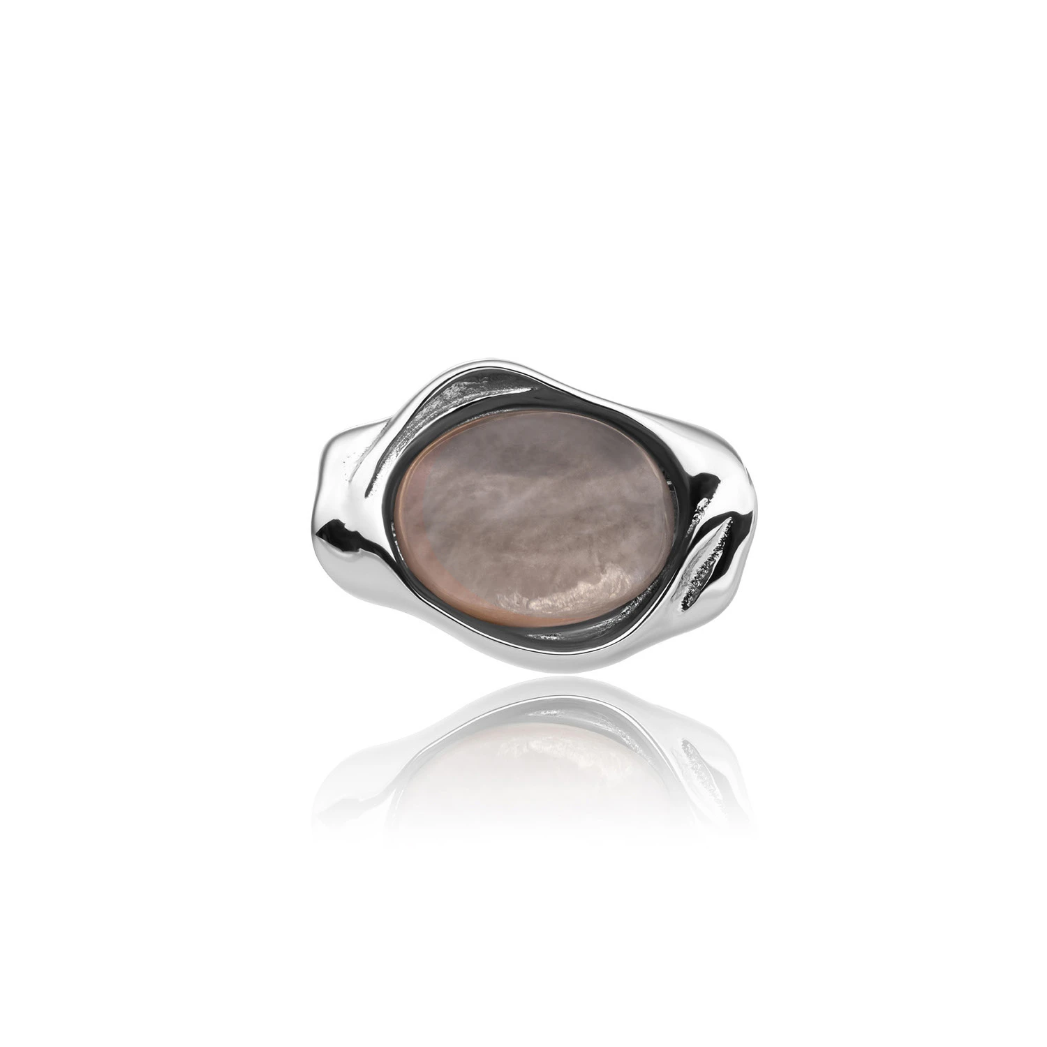 Pendant | Smoky Quartz Flow Amulet - Silver