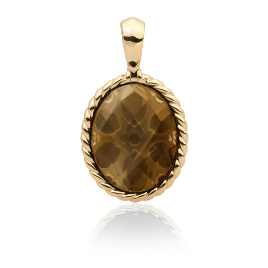 Pendant | Smoky Quartz Twist Amulet - Gold