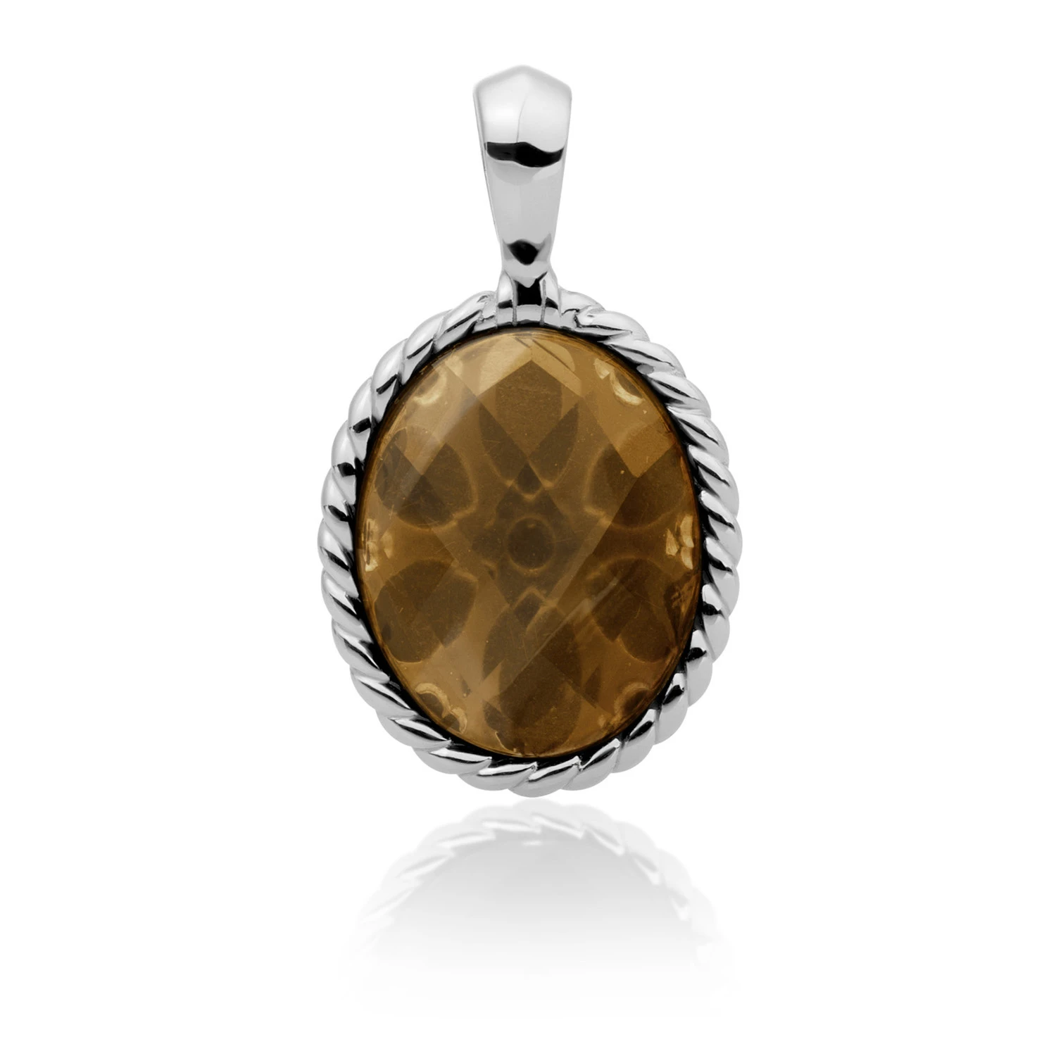 Pendant | Smoky Quartz Twist Amulet - Silver