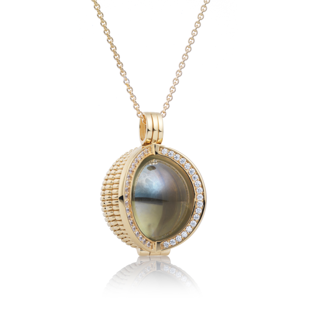 Pendant - Starburst Crystal Gold - CZ Polished 20mm
