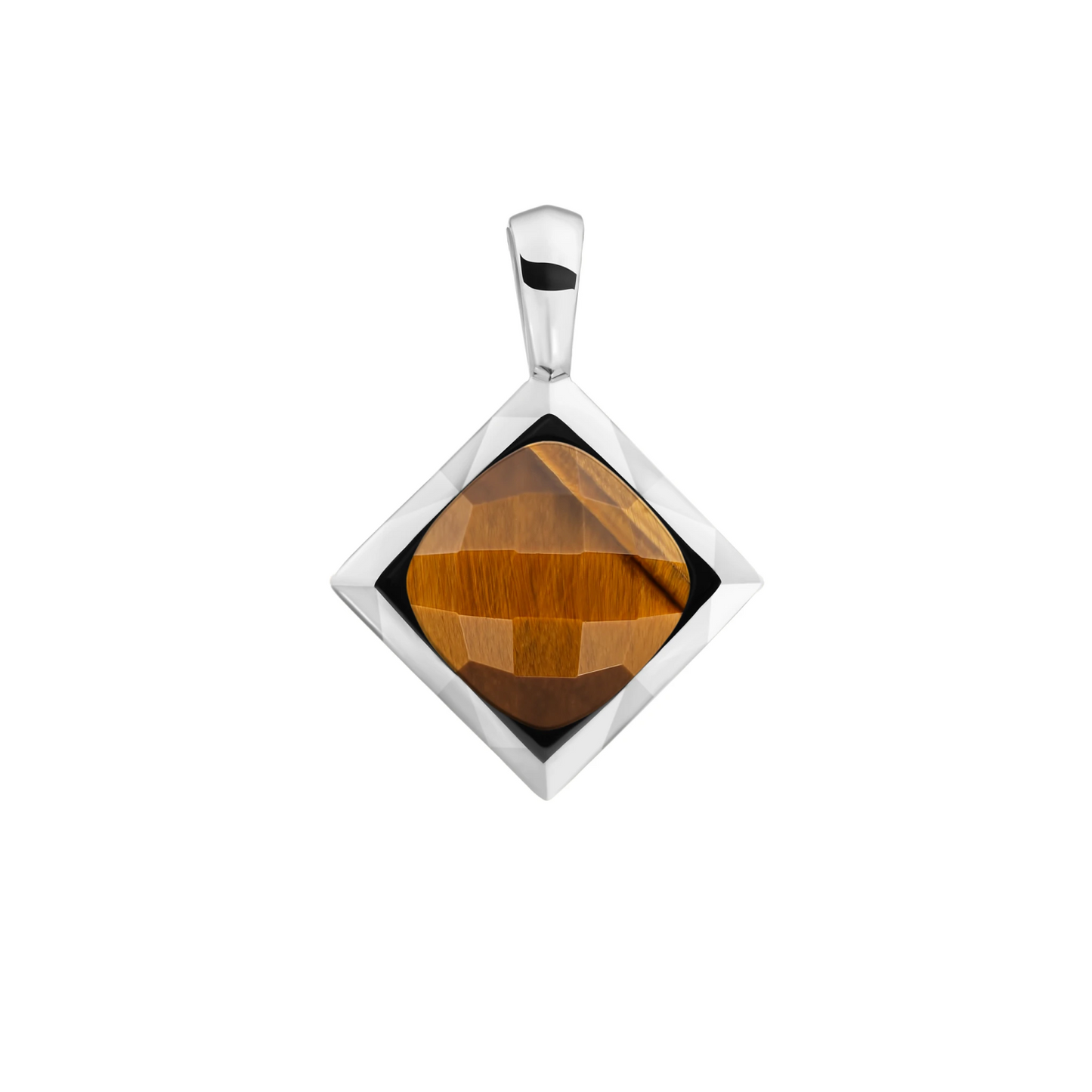 Pendant | Tiger Eye Cushion Cut Amulet - Silver