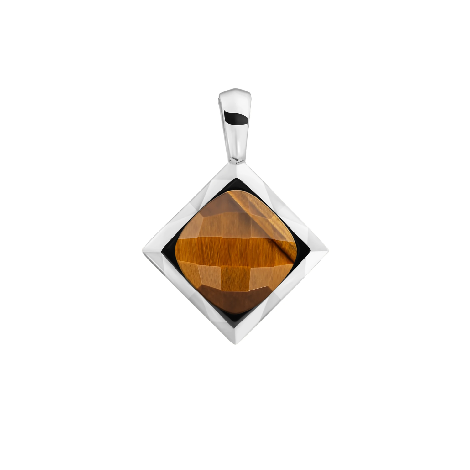 Pendant | Tiger Eye Cushion Cut Amulet - Silver