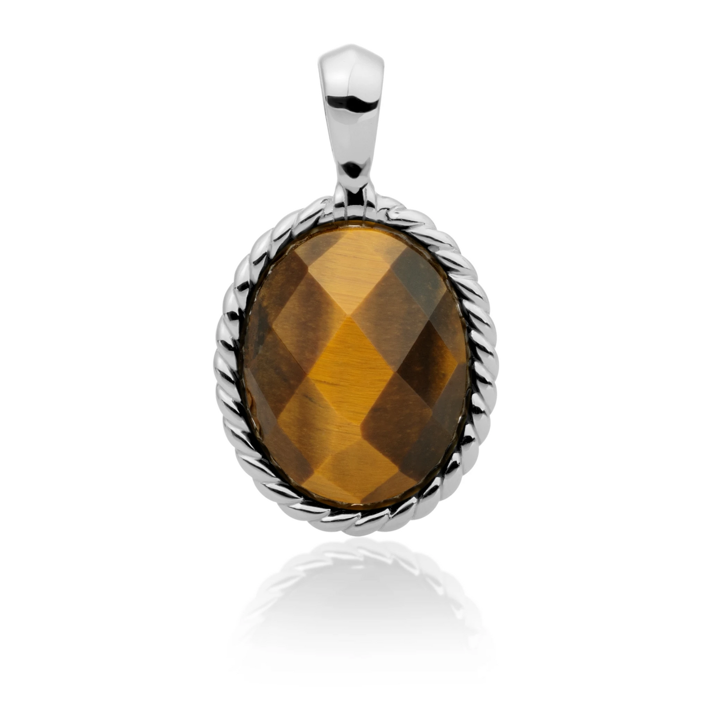 Pendant | Tiger Eye Twist Amulet - Silver
