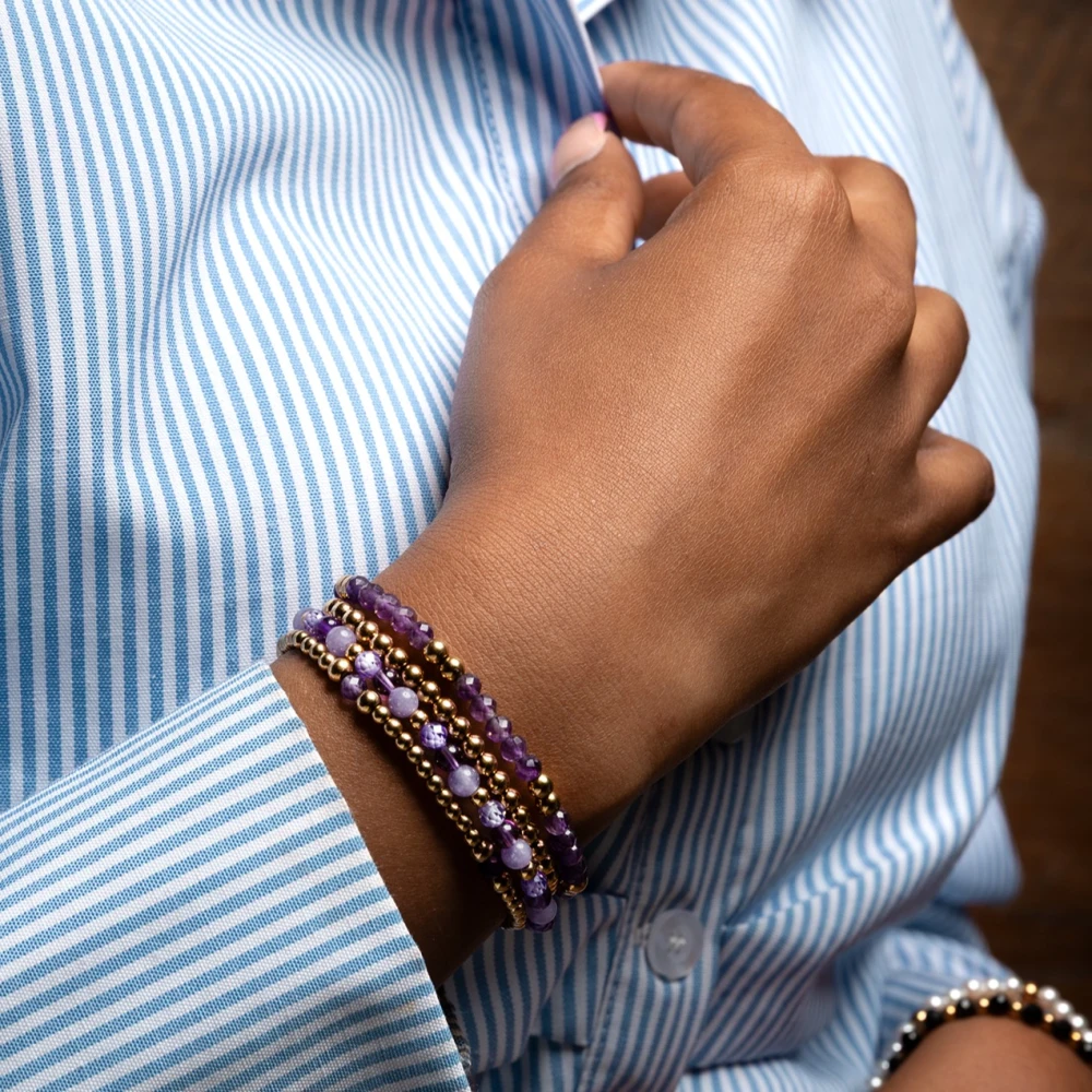 Purple & gold-coloured Glam Rocks - 4mm S