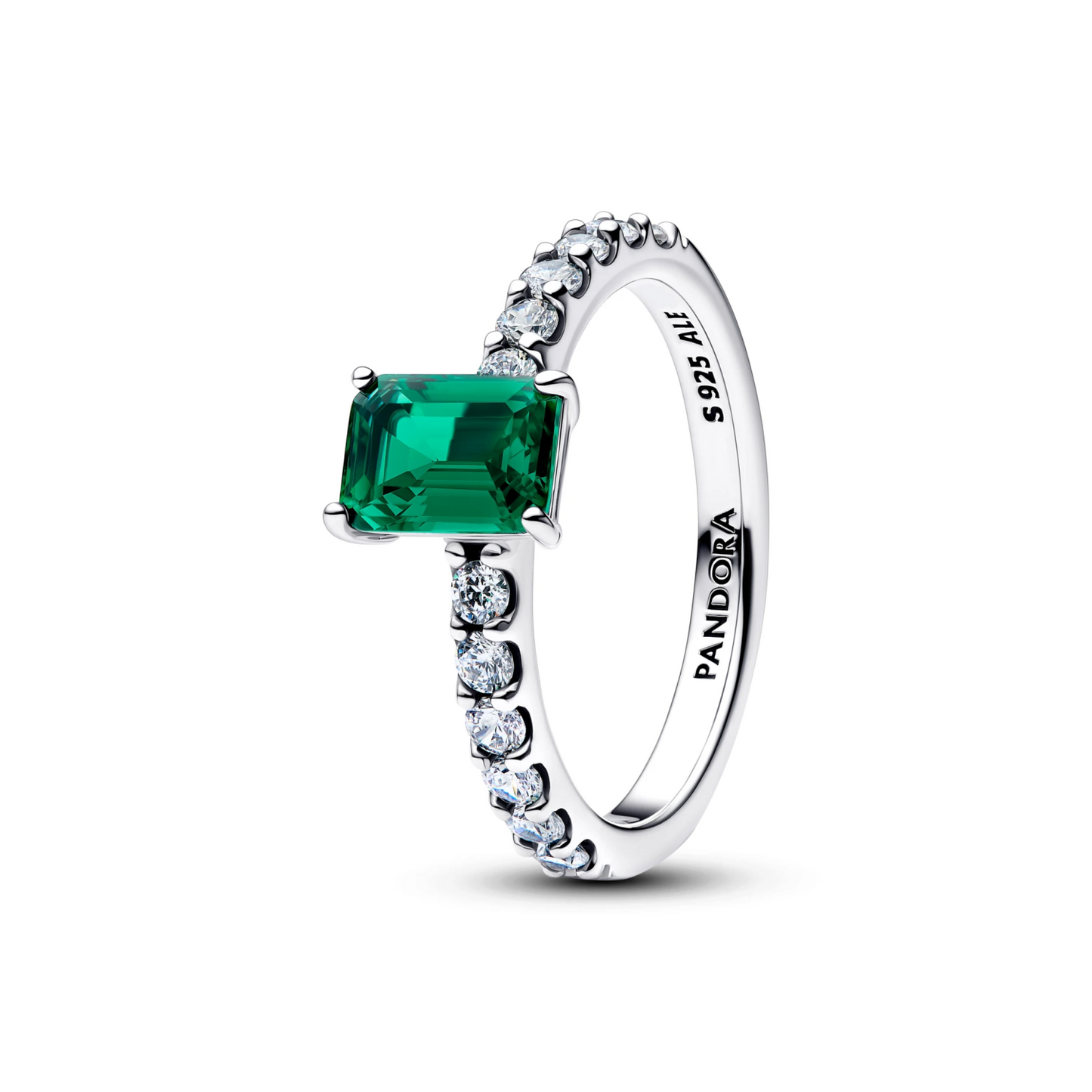 Rechthoekige Sprankelende Halo Ring