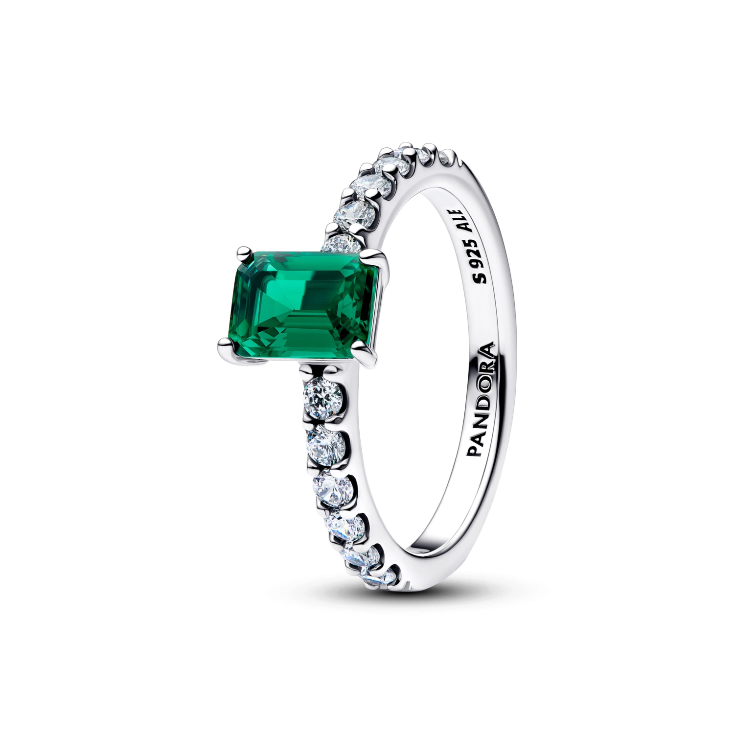 Rechthoekige Sprankelende Halo Ring