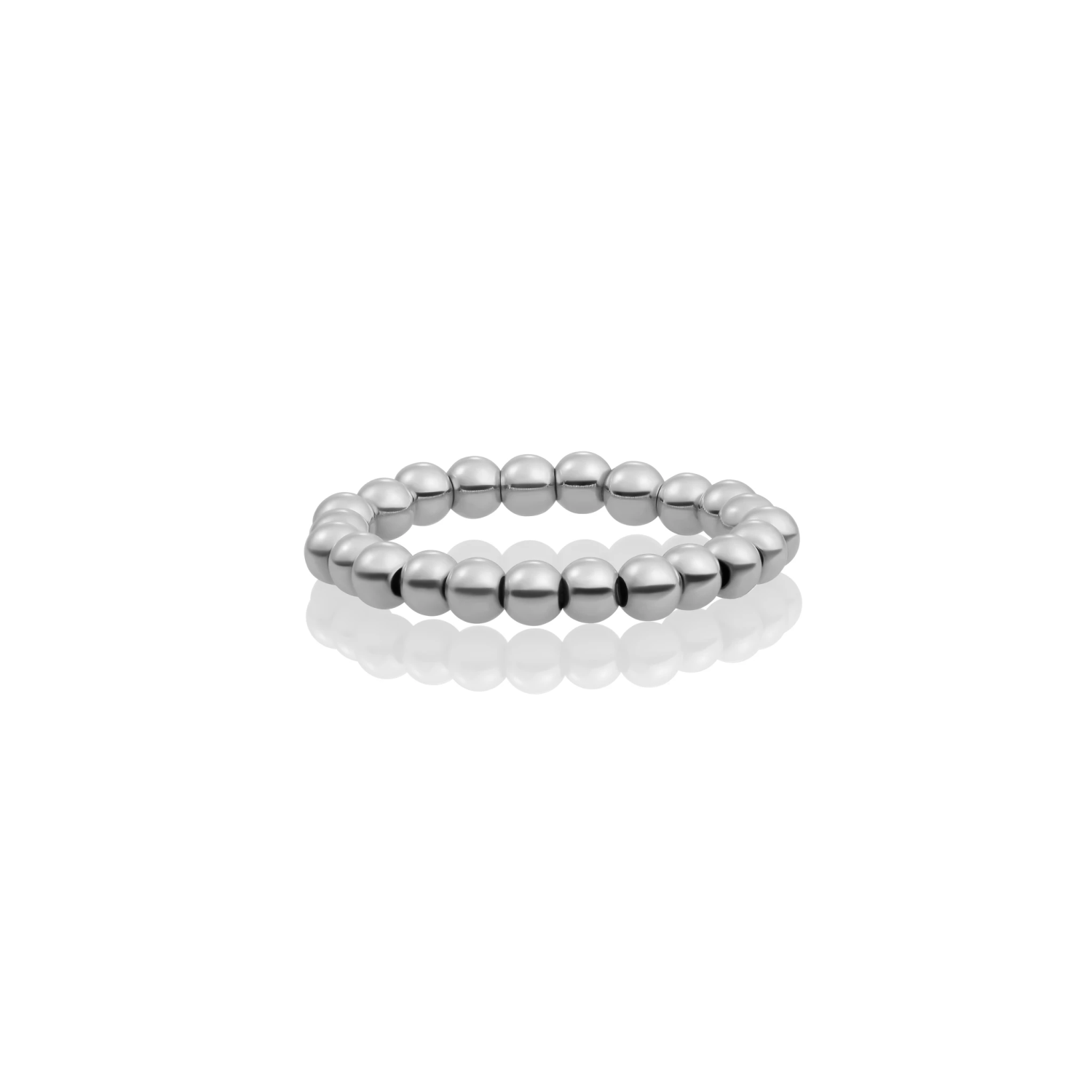 Ring | 3mm beads - Silver