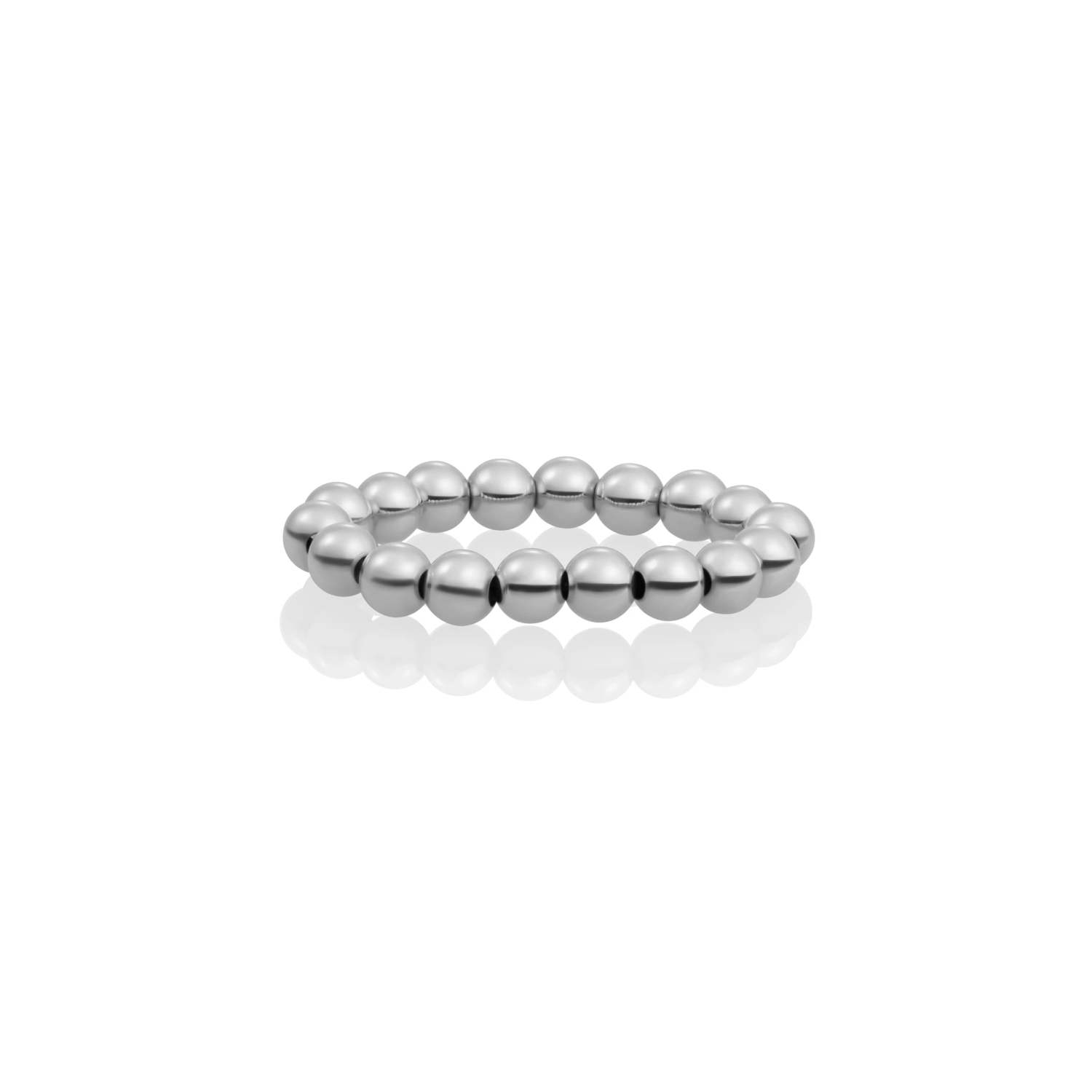 Ring | 4mm beads - Silver
