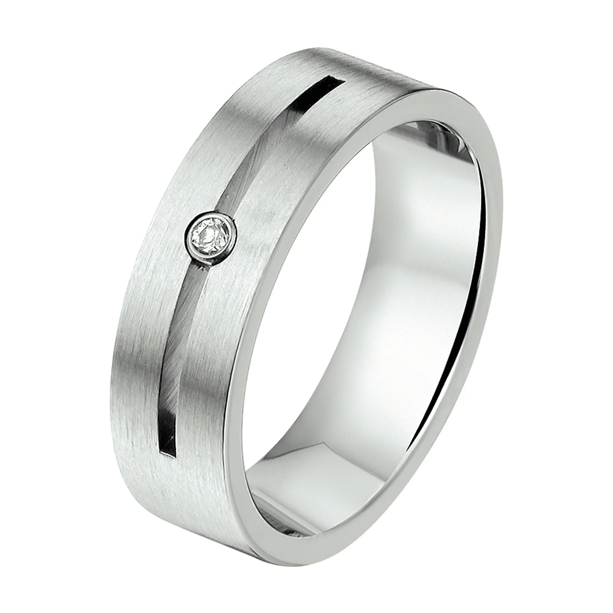 ring 6 mm met cz edelstaal