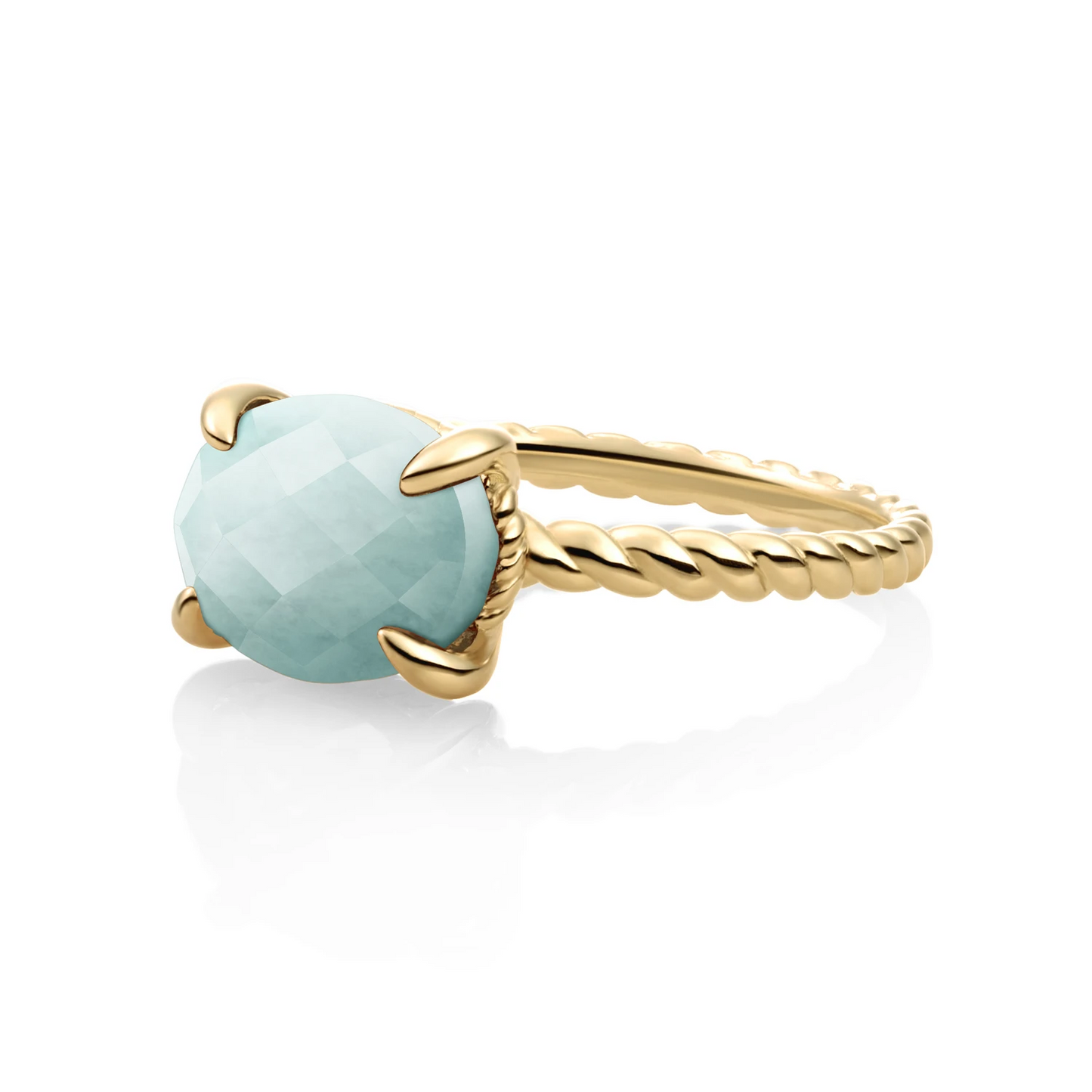 Ring - 9k Gold - Amazonite Twist - 52