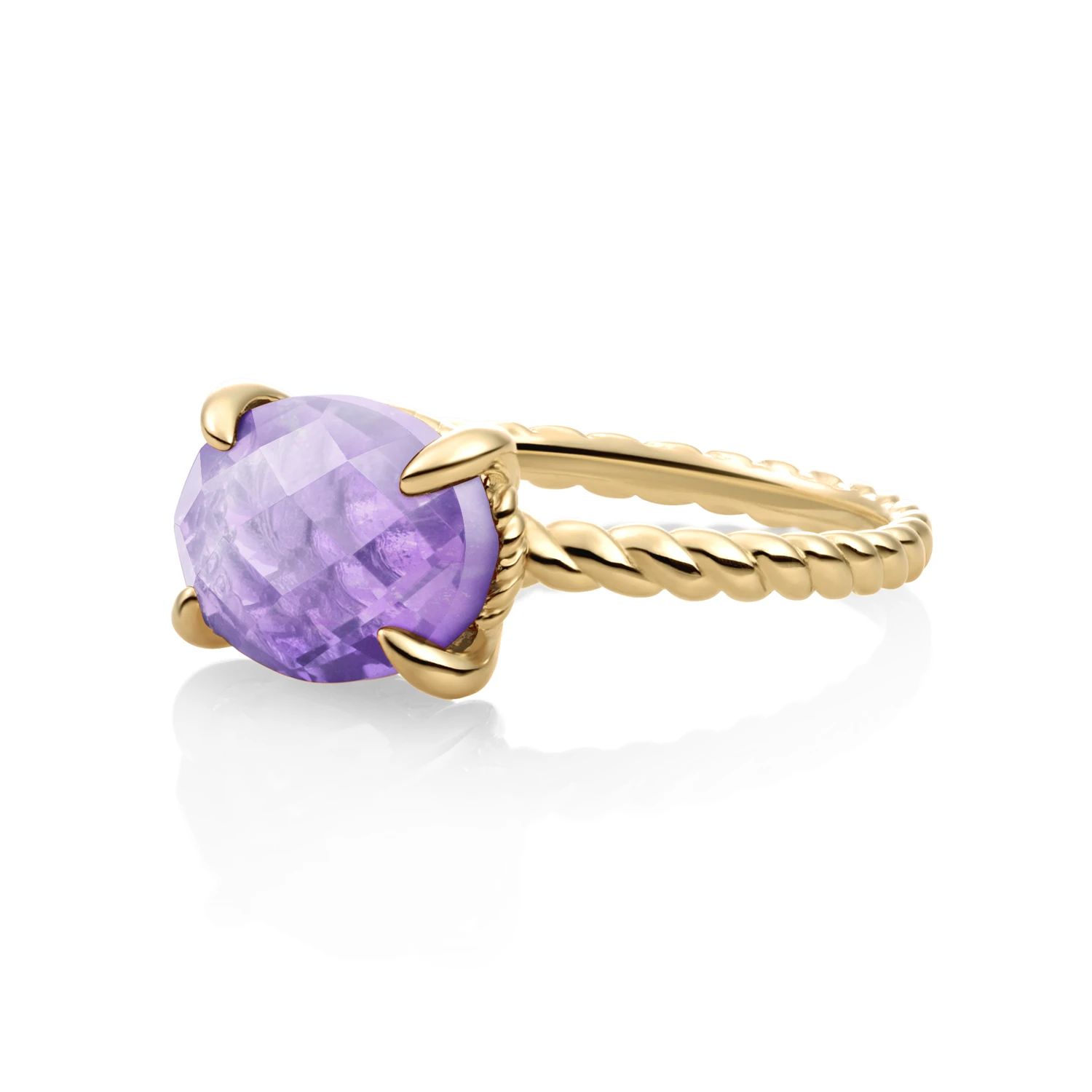 Ring | 9k Gold - Amethyst Twist - 58