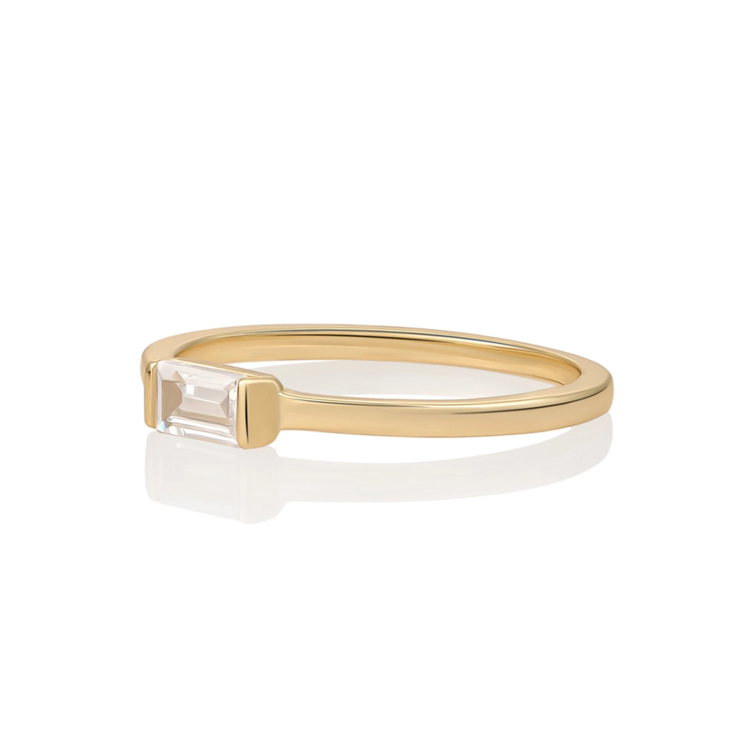 Ring | 9k Gold - Baguette CZ Additional - 56