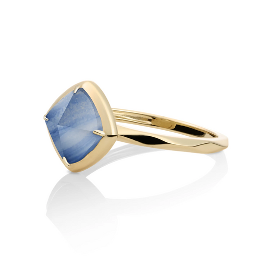 Ring | 9k Gold - Blue Aventurine Edge - 56