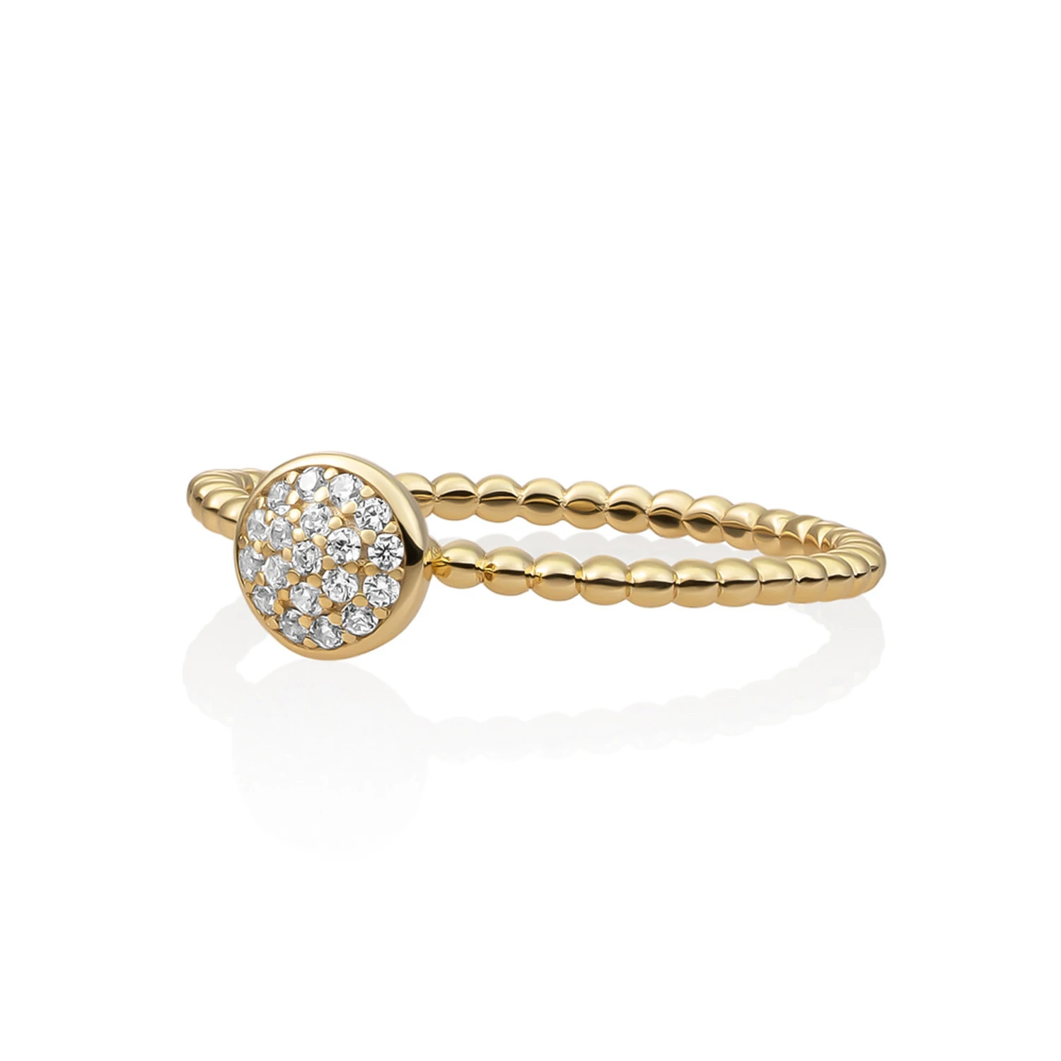 Ring | 9k Gold - Disc Galaxy CZ Additional - 52