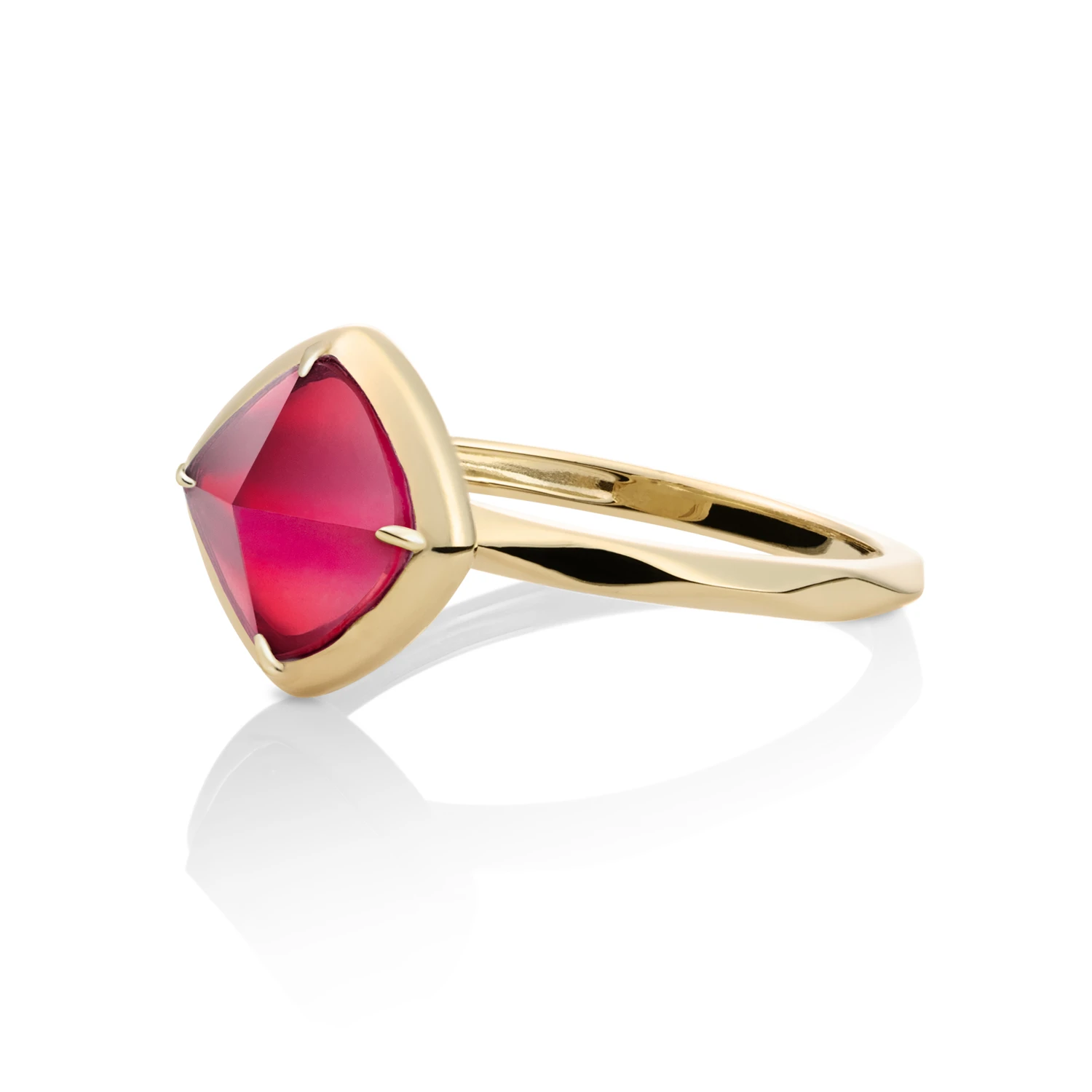 Ring | 9k Gold - Fuchsia Quartz Edge - 56