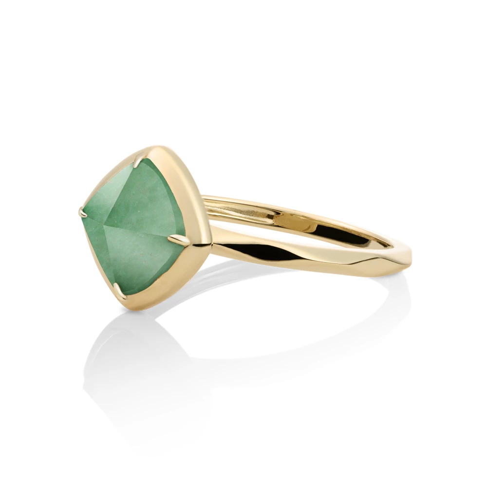 Ring | 9k Gold - Green Aventurine Edge - 60