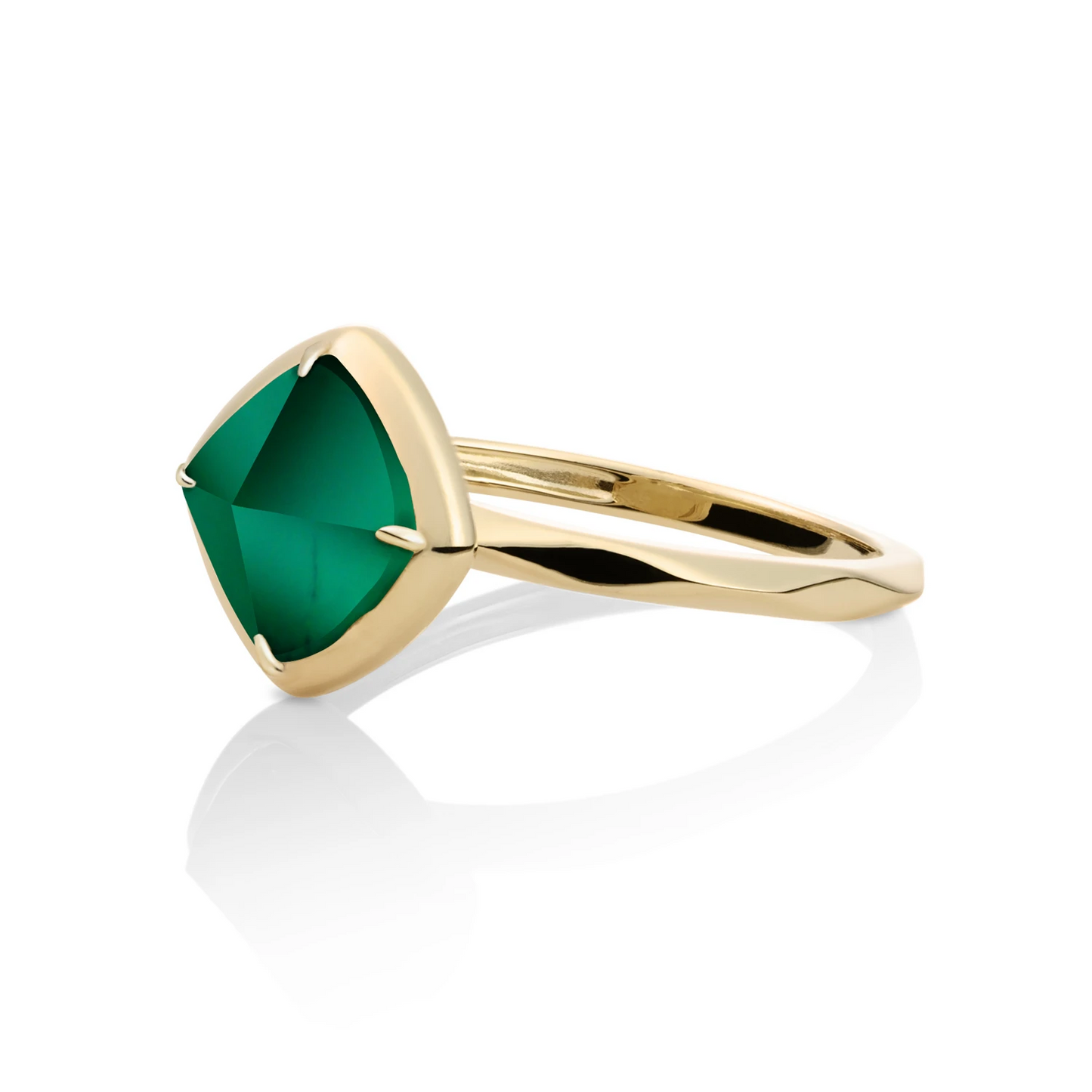 Ring | 9k Gold - Green Onyx Edge - 56