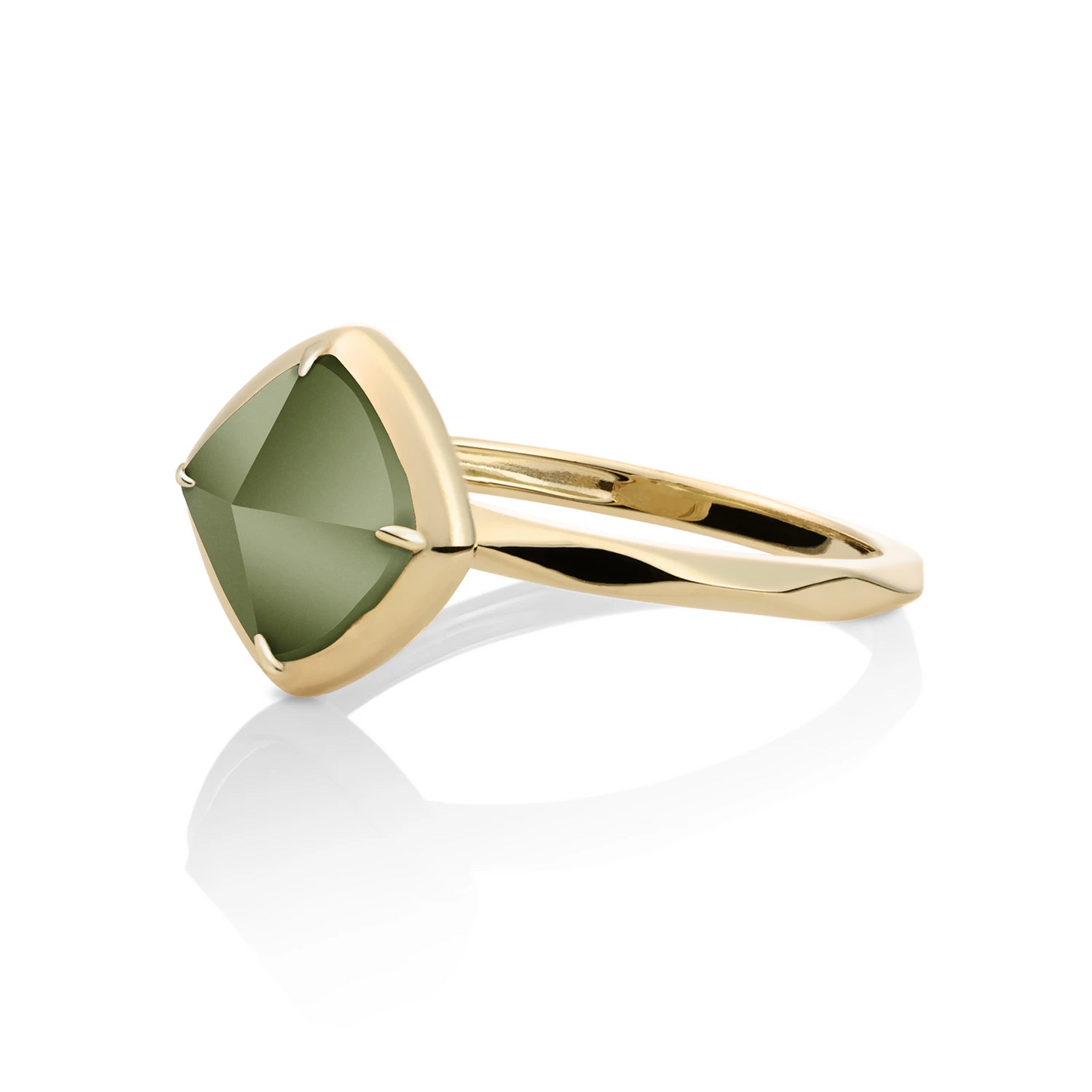 Ring - 9k Gold - Lime Jade Edge - 58