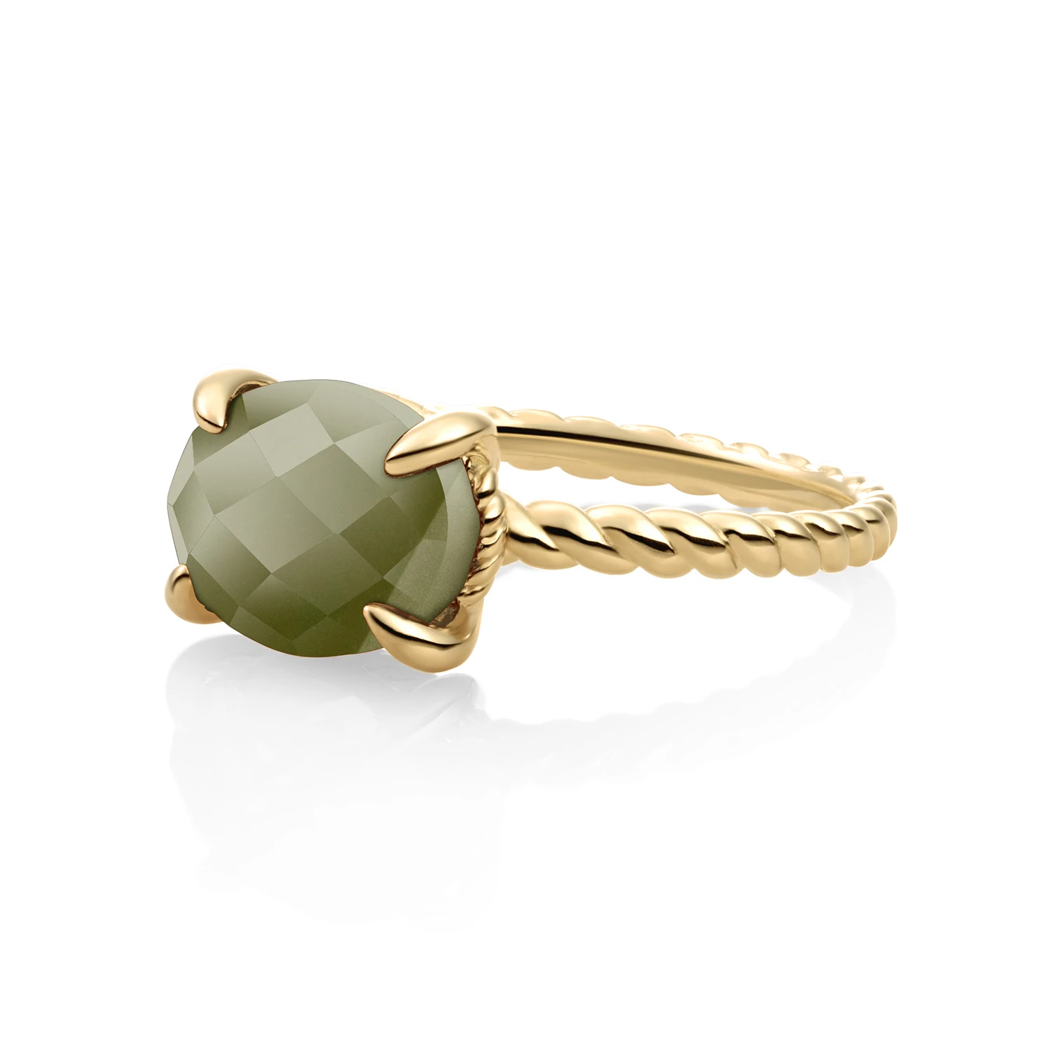 Ring - 9k Gold - Lime Jade Twist - 58