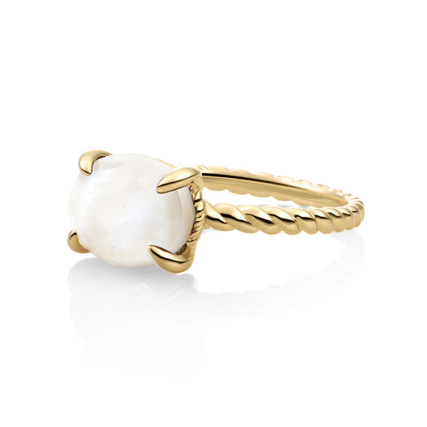 Ring | 9k Gold - Mother of Pearl Twist - 54