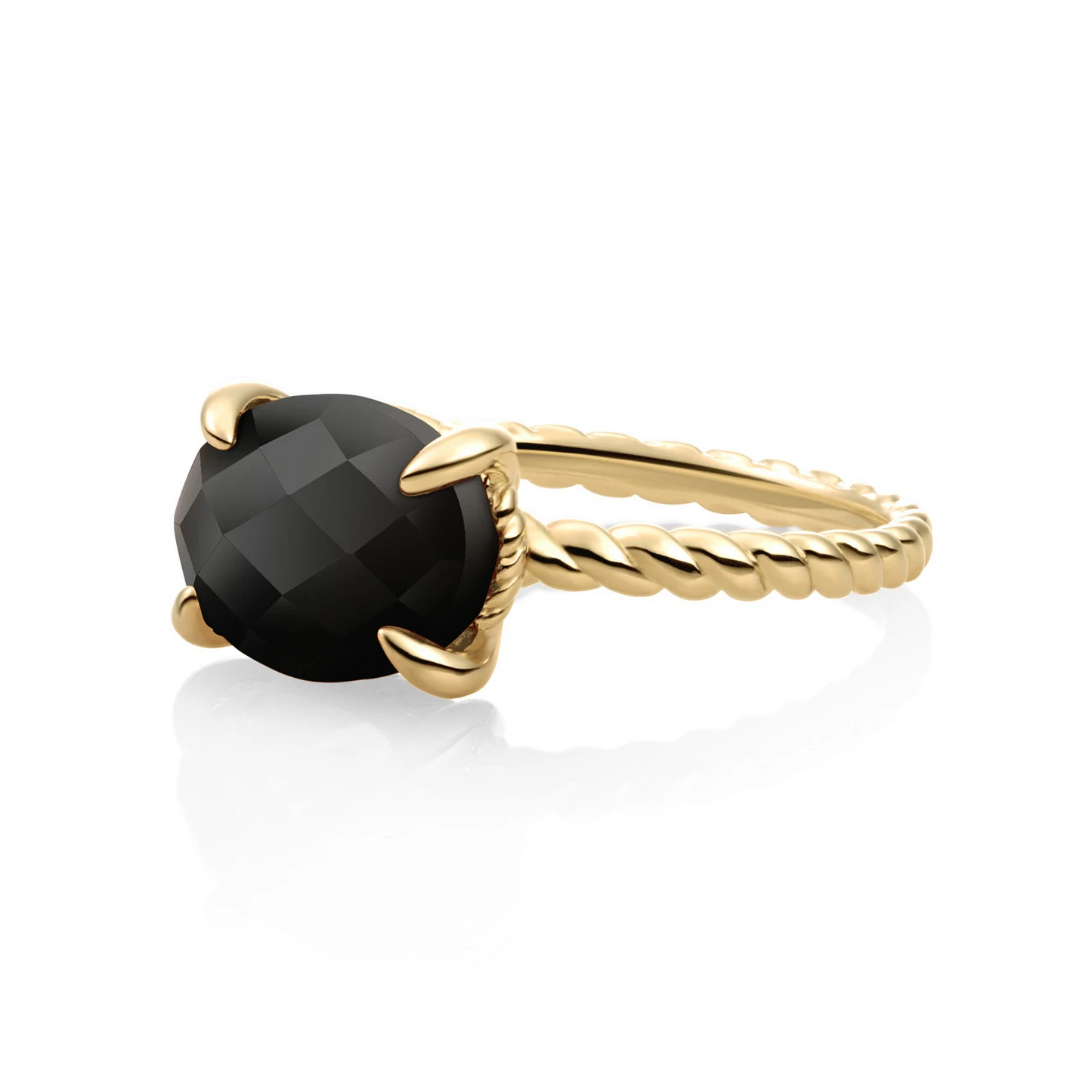 Ring | 9k Gold - Onyx Twist - 56