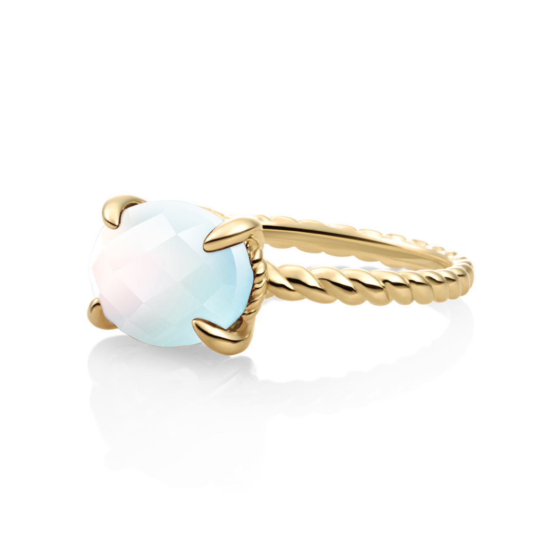 Ring - 9k Gold - Opalite Twist - 60