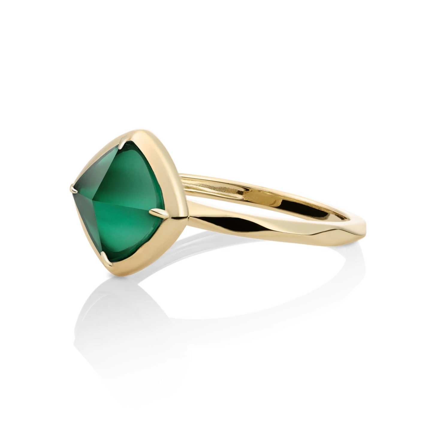 Ring | 9k Gold - Petrol Green Quartz Edge - 60