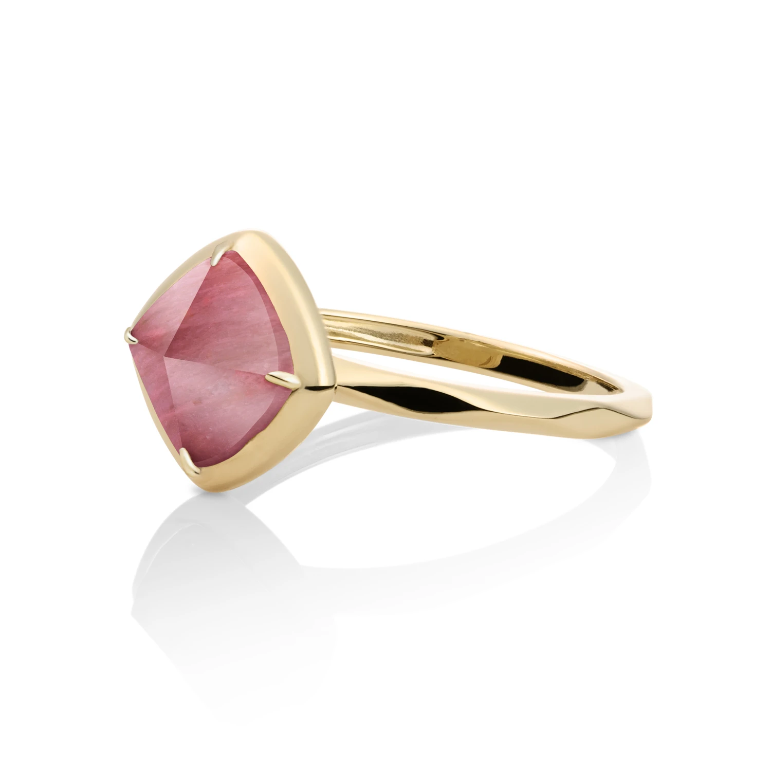 Ring | 9k Gold - Pink Rhodonite Edge - 52