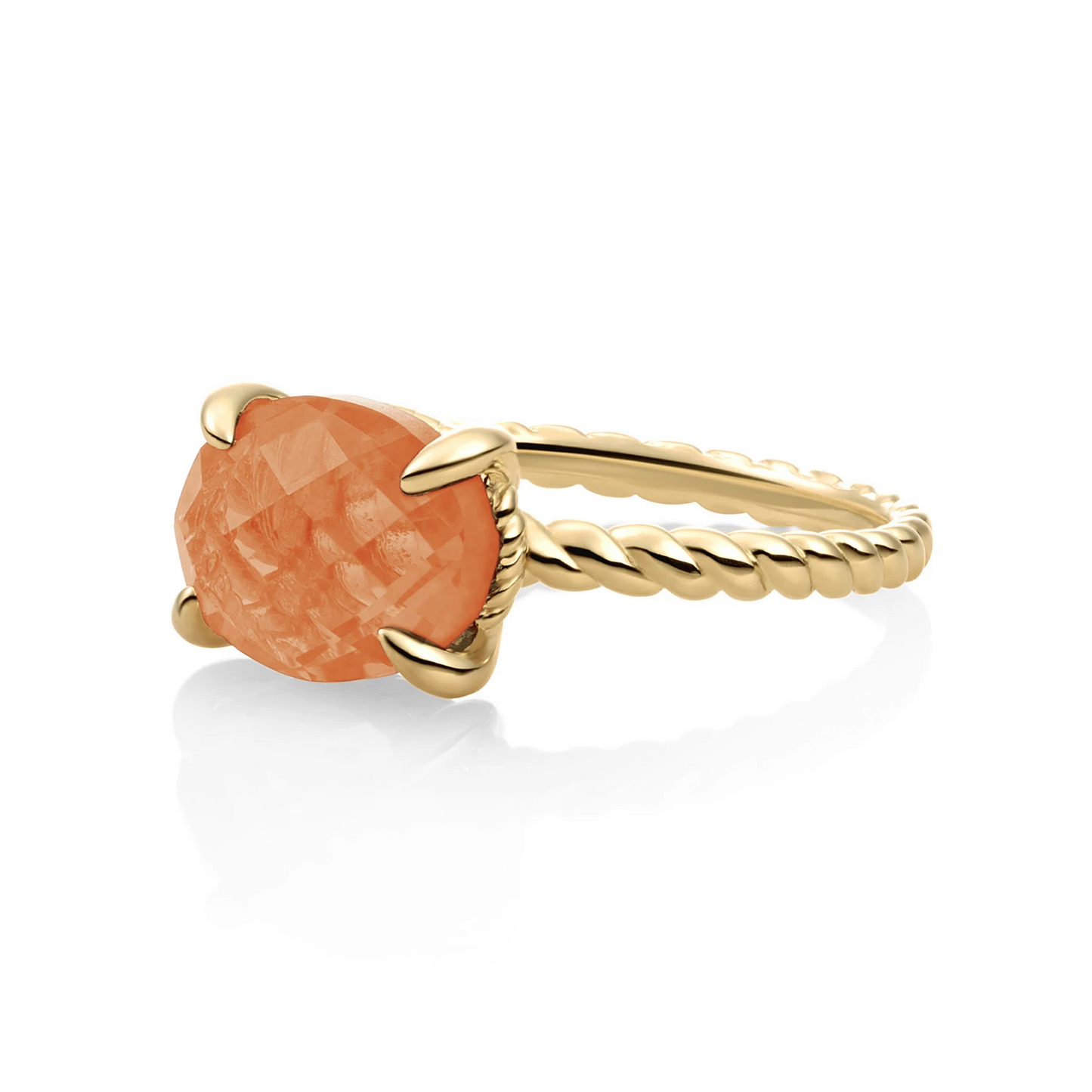 Ring | 9k Gold - Red Aventurine Twist - 60