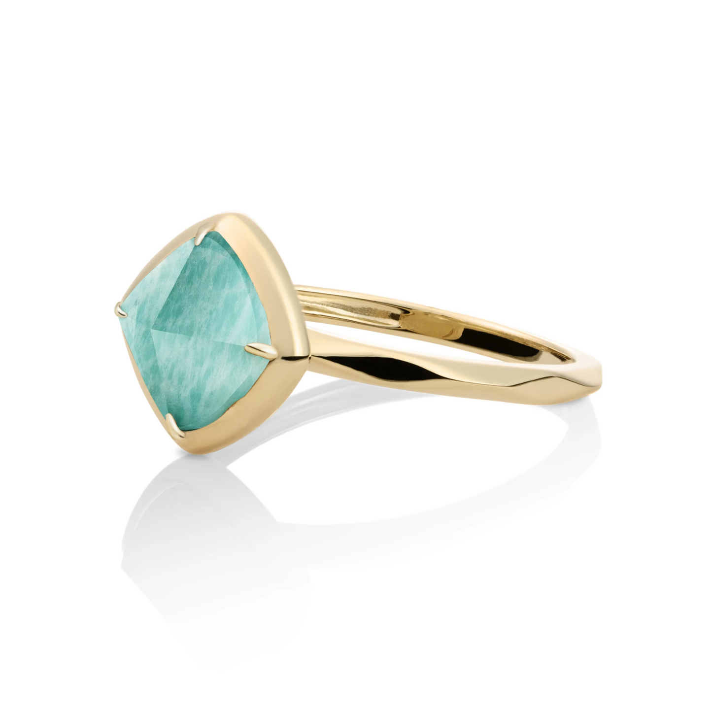 Ring | 9k Gold - Rich Green Amazonite Edge - 60