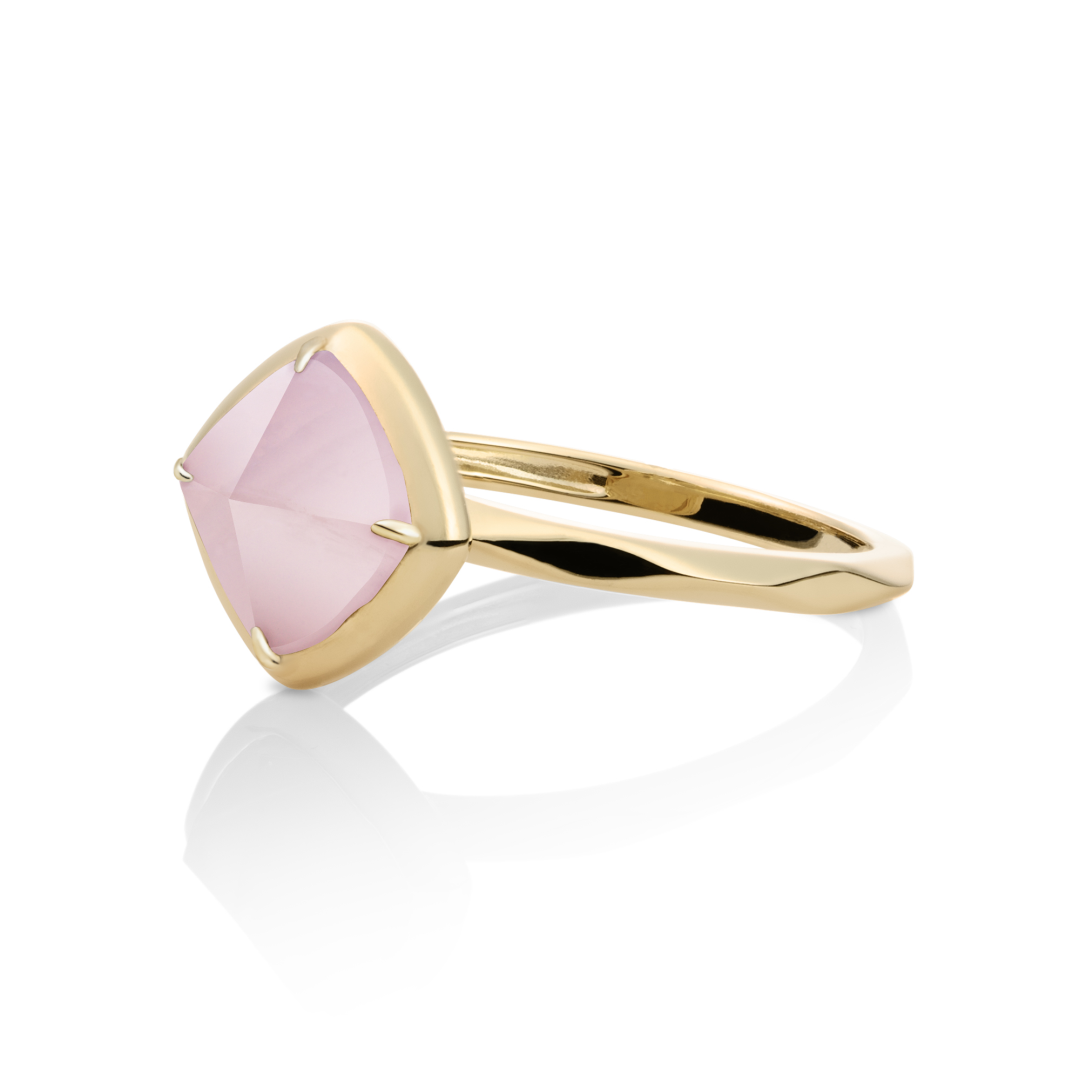 Ring | 9k Gold - Rose Quartz Edge - 52