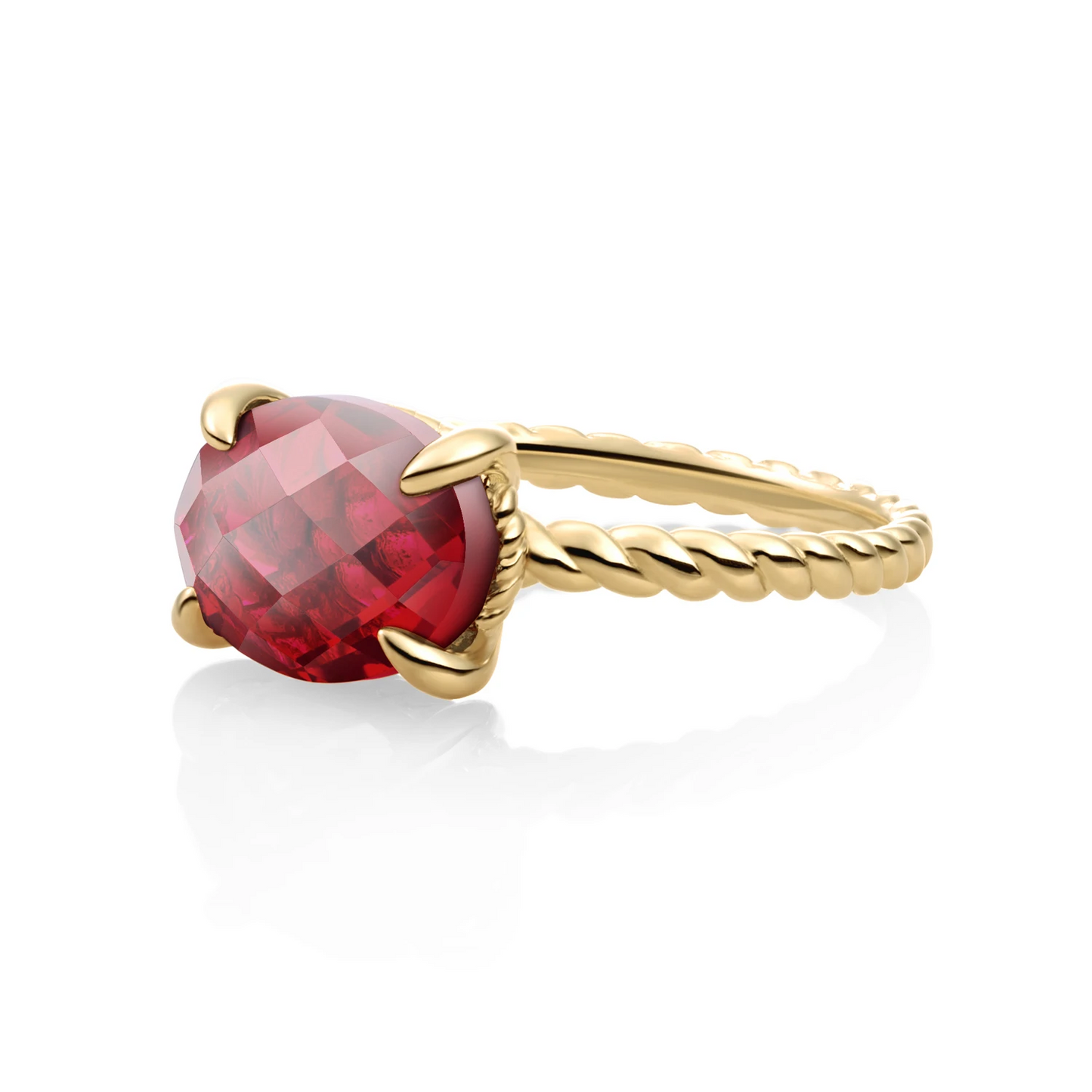 Ring | 9k Gold - Ruby Quartz Twist - 52
