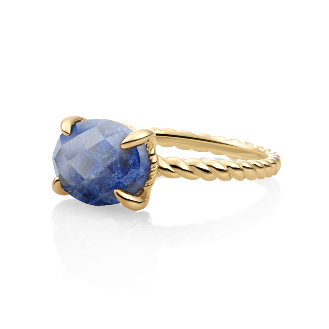 Ring | 9k Gold - Sodalite Twist - 54