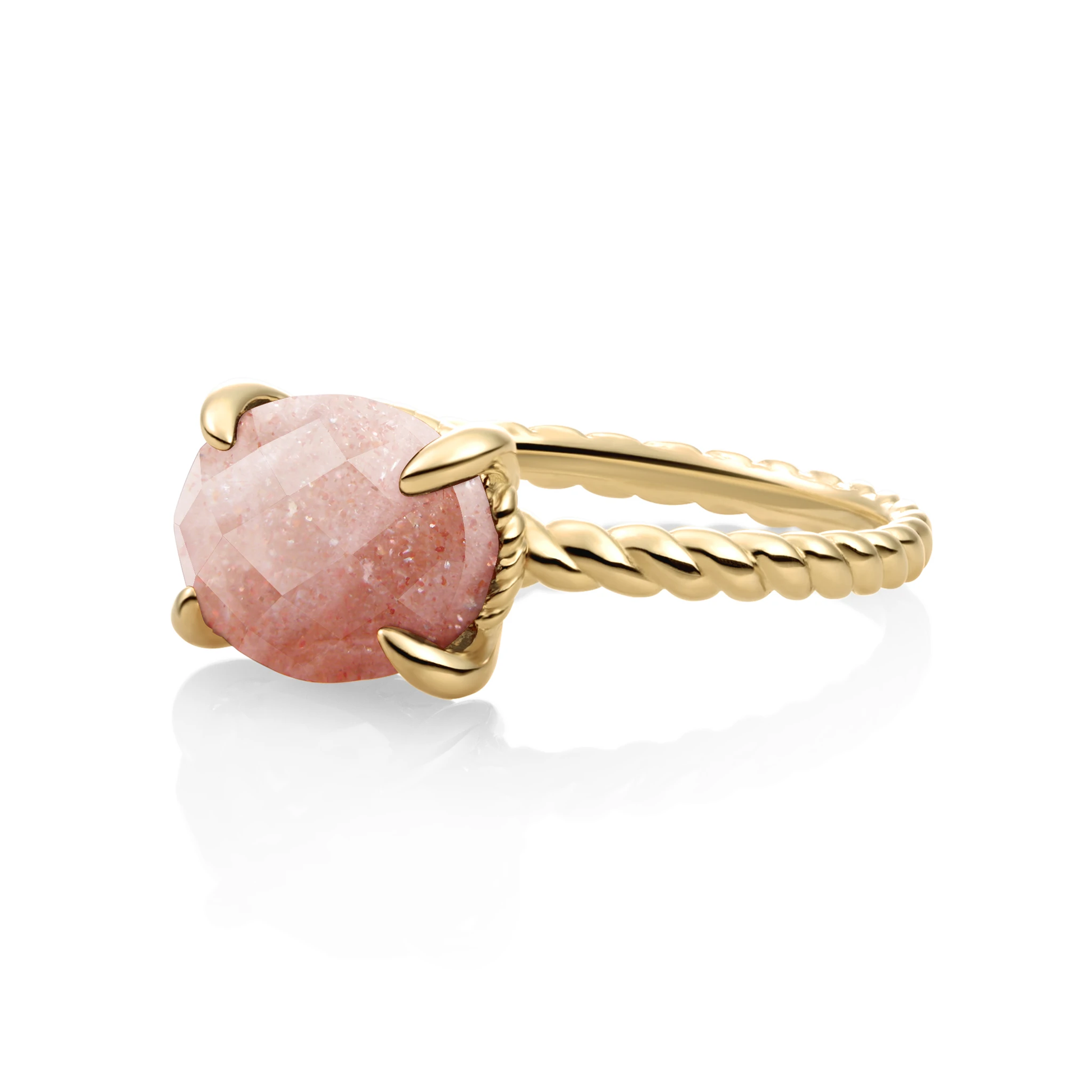 Ring | 9k Gold - Sunstone Twist - 56