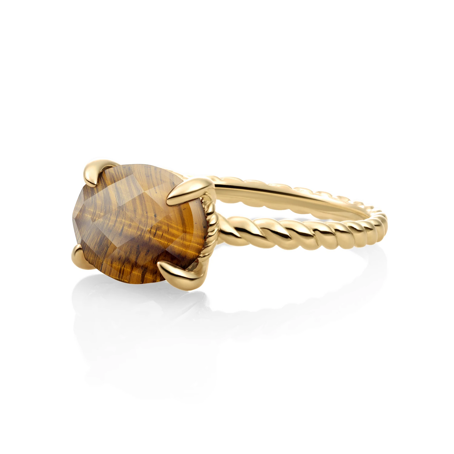 Ring | 9k Gold - Tiger Eye Twist - 50