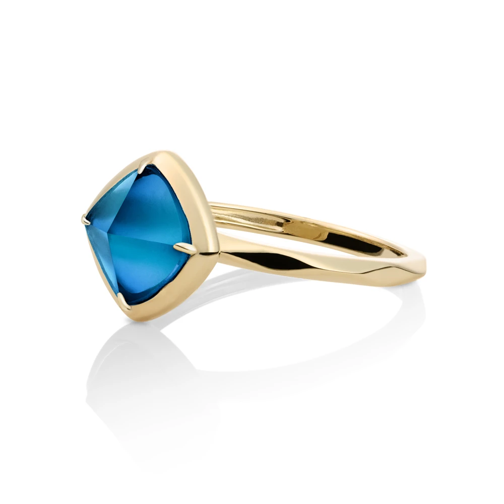 Ring - 9k Gold - Topaz Quartz Edge - 54
