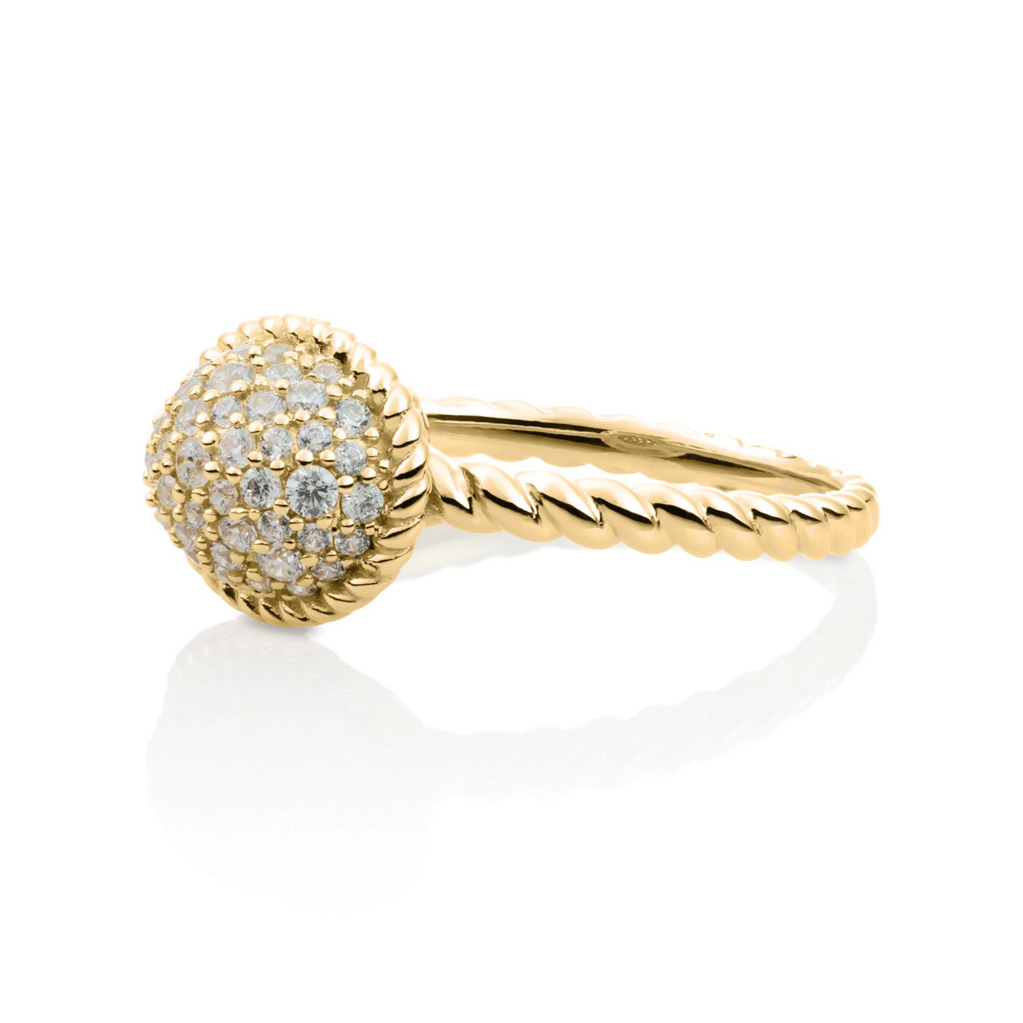 Ring | 9k Gold - Twist CZ - 60