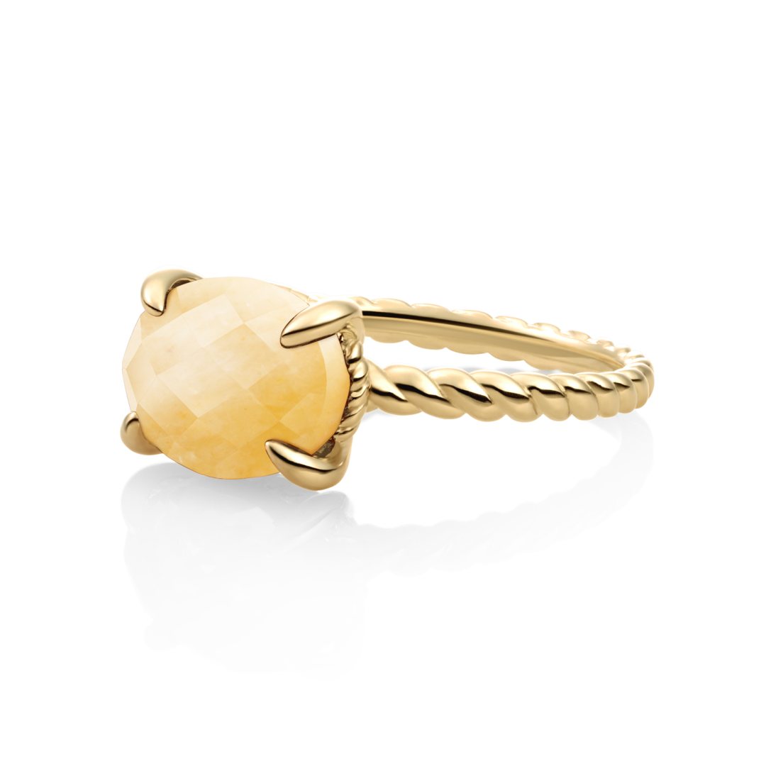 Ring - 9k Gold - Yellow Jade Twist - 50